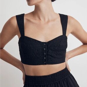 NWT Madewell Linen Krysta Textured Crop Top Size 14